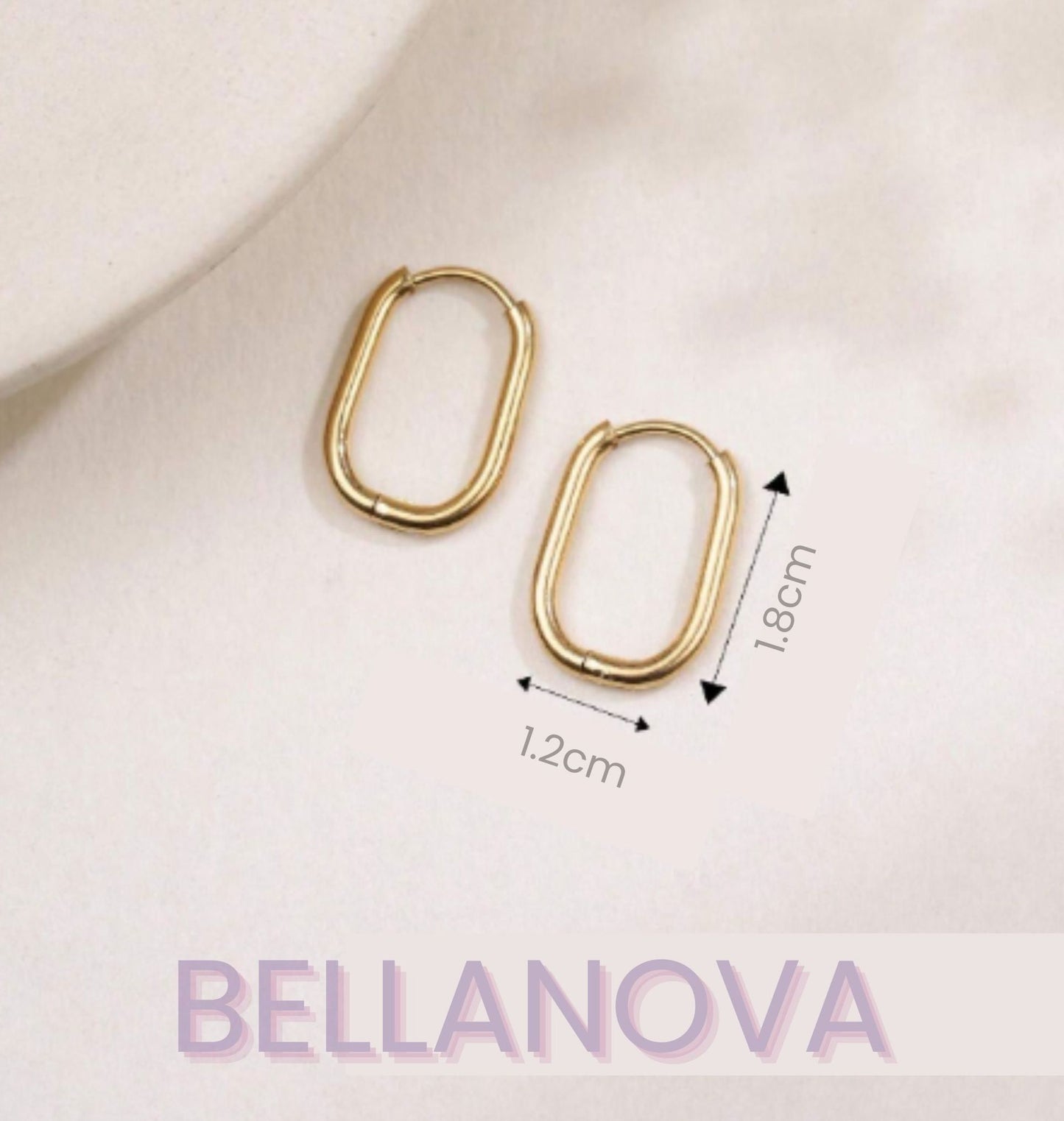 OLIVIA PADANO X BELLA NOVA | Brincos Oval - Folheado a Ouro 24k+ FRETE GRÁTIS