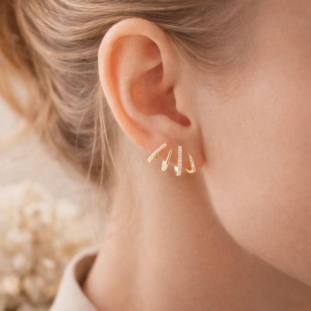 Brincos 4 Pontas™ - Folheado a Ouro 18k+ FRETE GRÁTIS