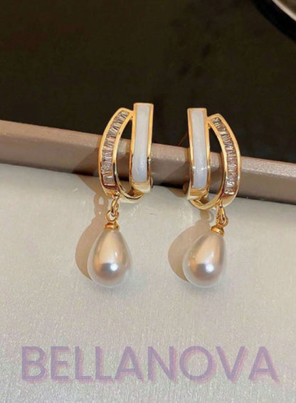 Brincos Beatrice MadrePérola - Folheado a Ouro 18k + FRETE GRÁTIS