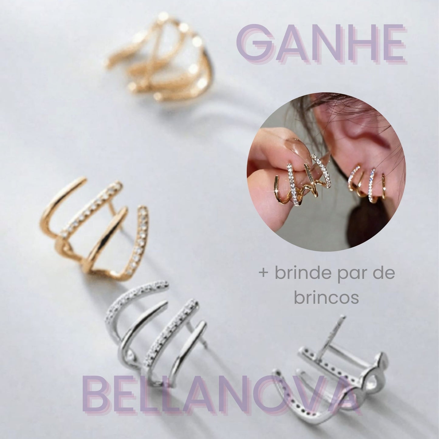 Brincos 4 Pontas™ - Folheado a Ouro 18k+ FRETE GRÁTIS