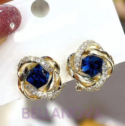 Brincos Roses Zircônias - Folheado a Ouro 18k + FRETE GRÁTIS