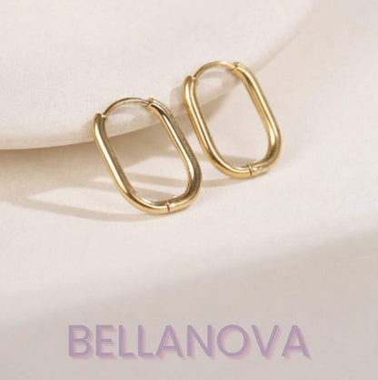 OLIVIA PADANO X BELLA NOVA | Brincos Oval - Folheado a Ouro 24k+ FRETE GRÁTIS