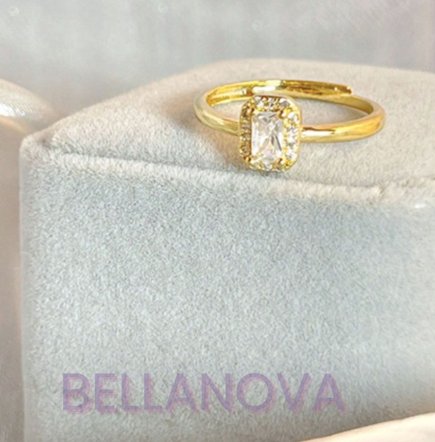 OLIVIA PADANO X BELLA NOVA | Anel Princesa Swarovski Ajustável - Folheado a Ouro 24k+ FRETE GRÁTIS