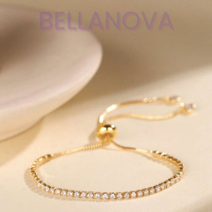 OLIVIA PADANO X BELLA NOVA | Pulseira Regulável Swarovski - Folheado a Ouro 24k+ FRETE GRÁTIS