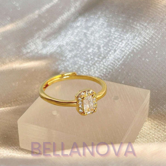 OLIVIA PADANO X BELLA NOVA | Anel Princesa Swarovski Ajustável - Folheado a Ouro 24k+ FRETE GRÁTIS