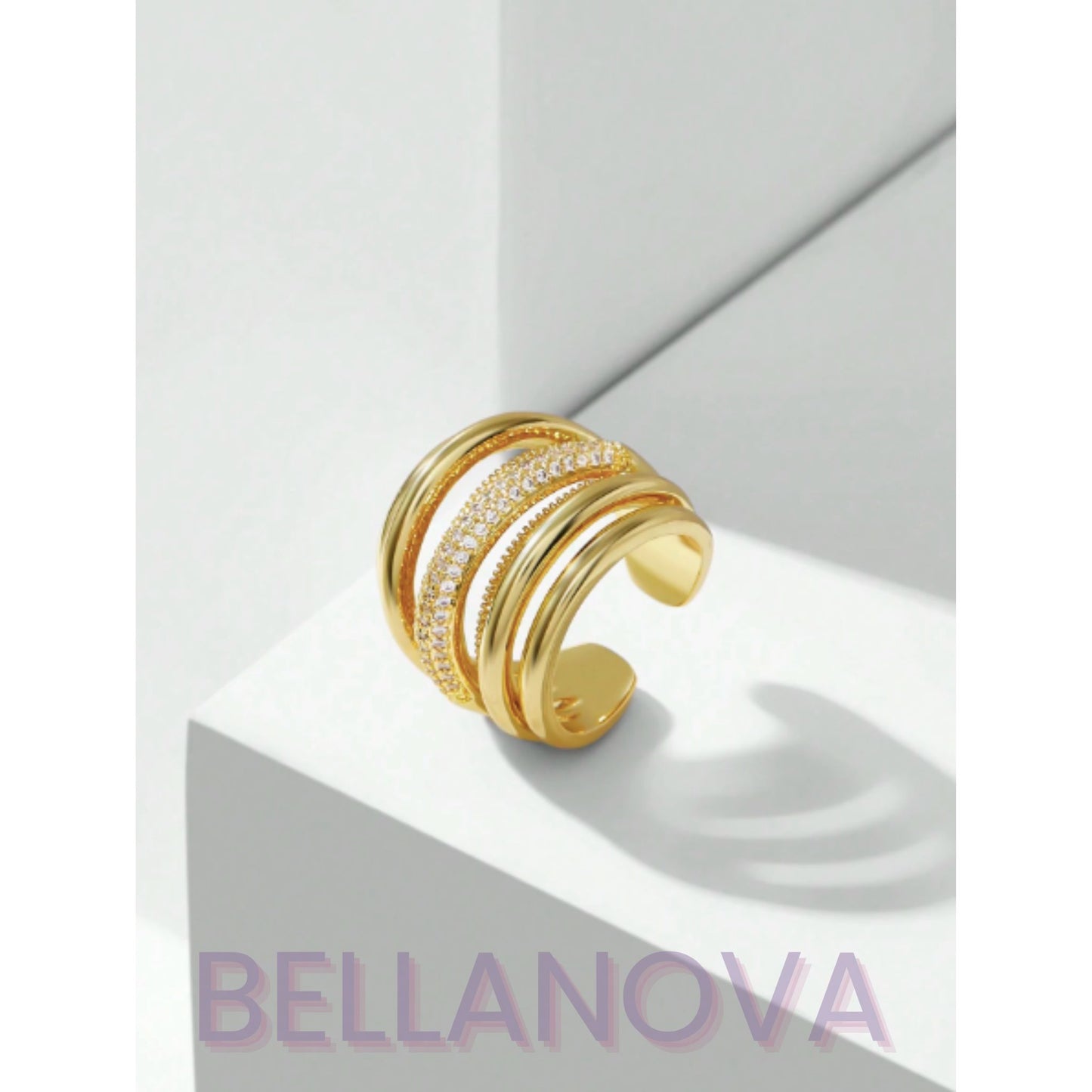 Anel Camadas Swarovski™ - Folheado a Ouro 18K+ FRETE GRÁTIS