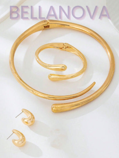 Kit 4pçs Minimalista Chic - Folheado a Ouro 18k + FRETE GRÁTIS