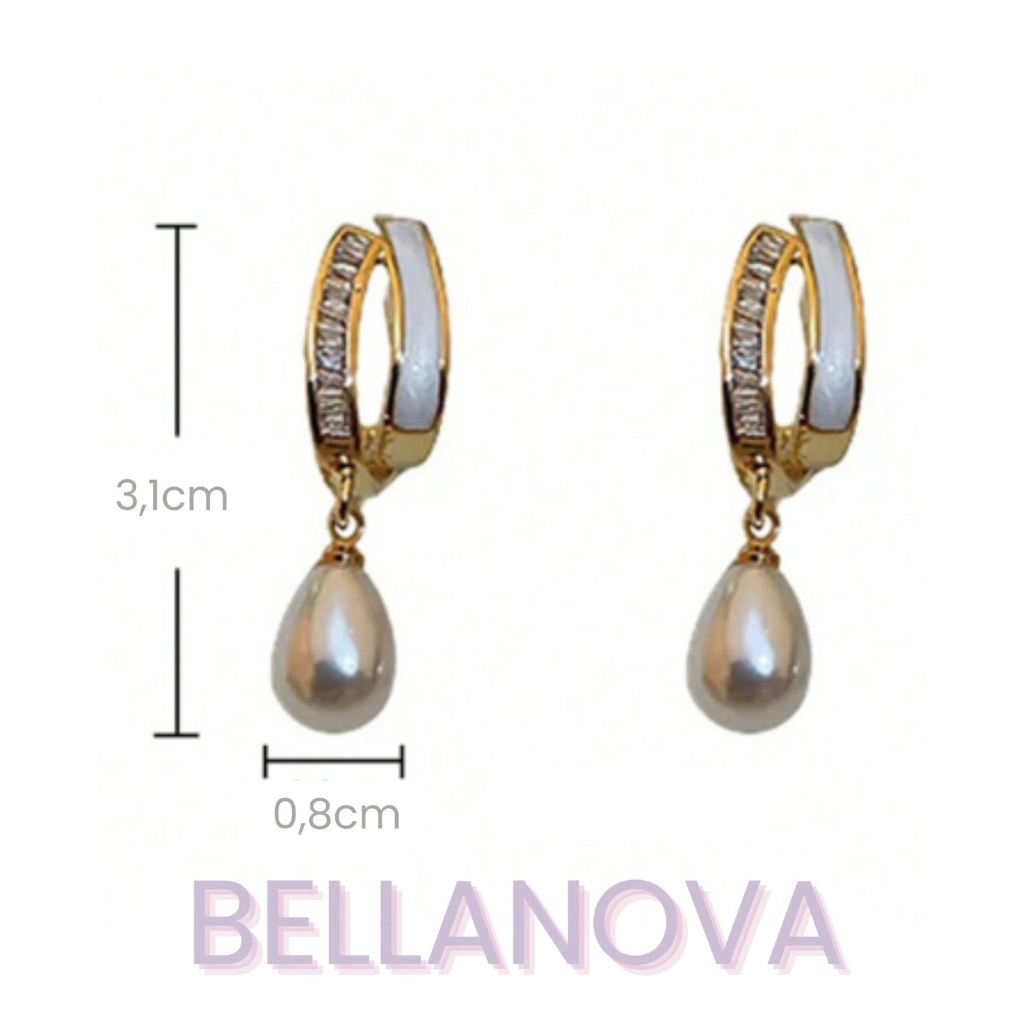 Brincos Beatrice MadrePérola - Folheado a Ouro 18k + FRETE GRÁTIS
