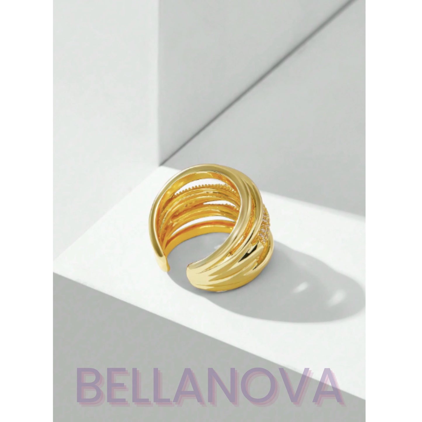 Anel Camadas Swarovski™ - Folheado a Ouro 18K+ FRETE GRÁTIS