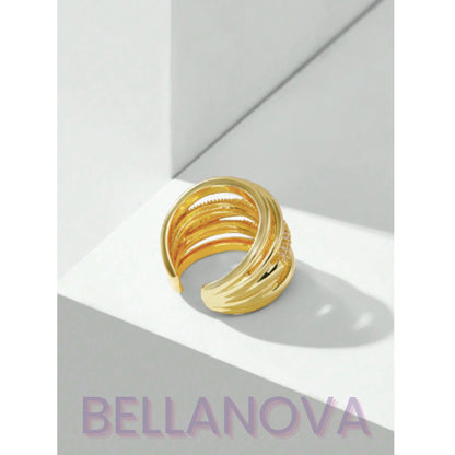 Anel Camadas Swarovski™ - Folheado a Ouro 18K+ FRETE GRÁTIS