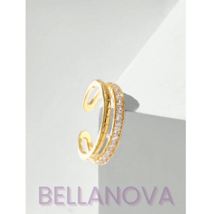 FILIPPA MONTEIRO X BELLA NOVA | Anel Ajustável Swarovski - Folheado a Ouro 18K+ FRETE GRÁTIS