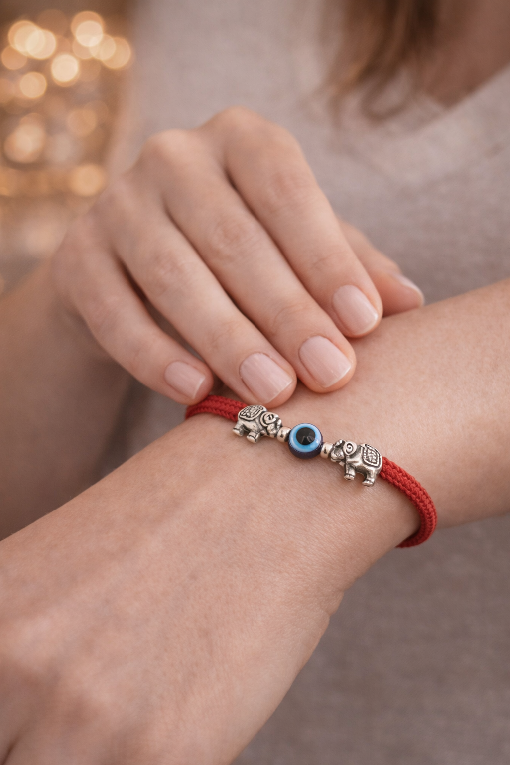 Pulseira Regulável Olho Grego - Proteção - Folheado a Ouro 18k + FRETE GRÁTIS