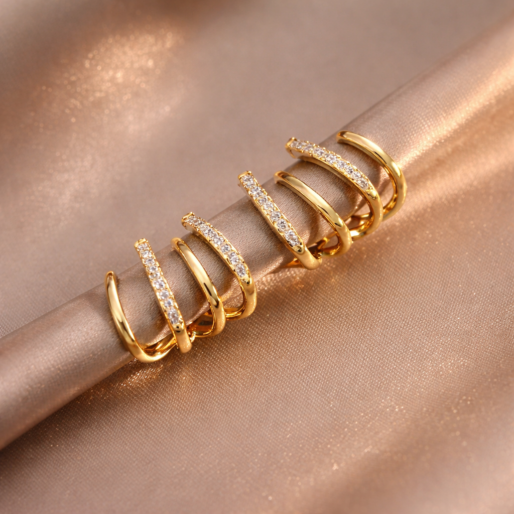 Brincos 4 Pontas™ - Folheado a Ouro 18k+ FRETE GRÁTIS