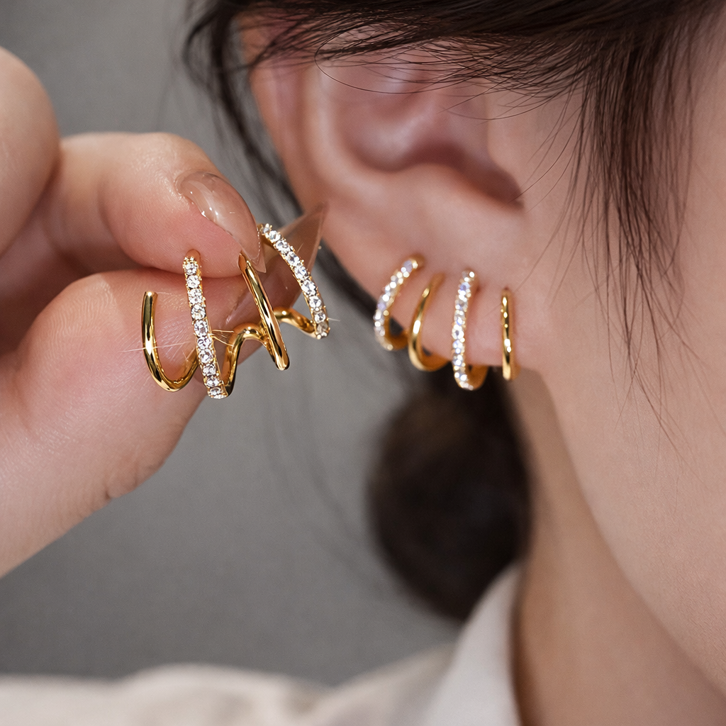 Brincos 4 Pontas™ - Folheado a Ouro 18k+ FRETE GRÁTIS